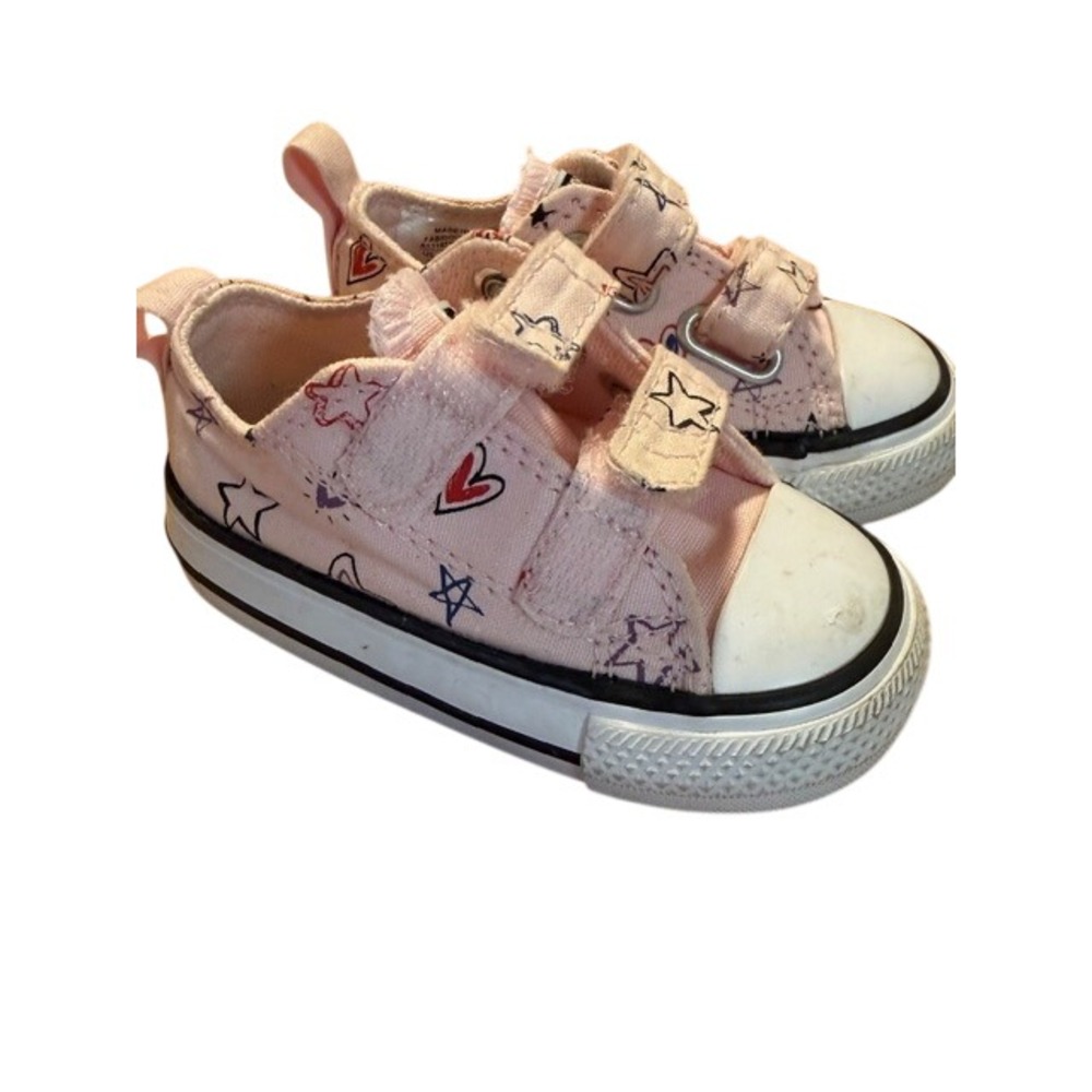 Converse Chuck Taylor All Star Infant Pink Stars Hearts Sneakers Size 3